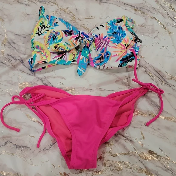 PINK Victoria's Secret Swim No Boundaries Tops Op Bottom